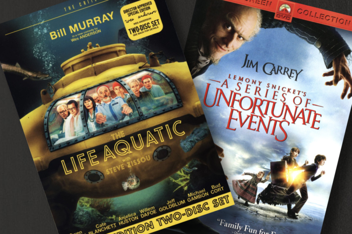 Lemony Snicket's A Series of Unfortunate Events and The Life Aquatic with Steve Zissou DVD covers