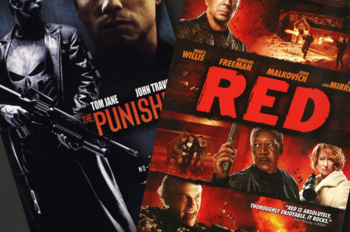 The Punisher (2004) and R.E.D. DVD covers