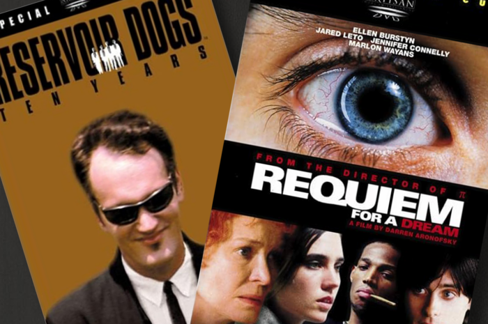 DVD covers of requiem for a dream and reservoir dogs