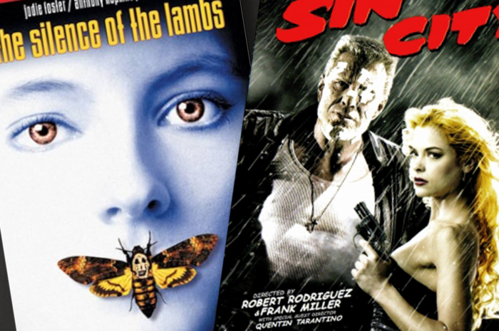 DVD covers for silence of the lambs and sin city