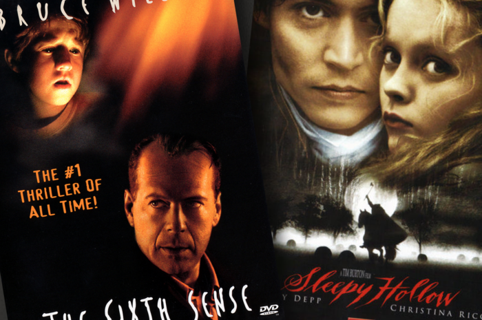 The DVD covers for the movies The Sixth Sense and Sleepy Hollow