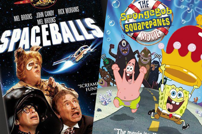 Spaceballs and The SpongeBob SquarePants The Movie DVD covers